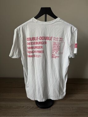 In-N-Out Burger Graphic Tee Mens S White Double Double Menu Shirt Fast Food